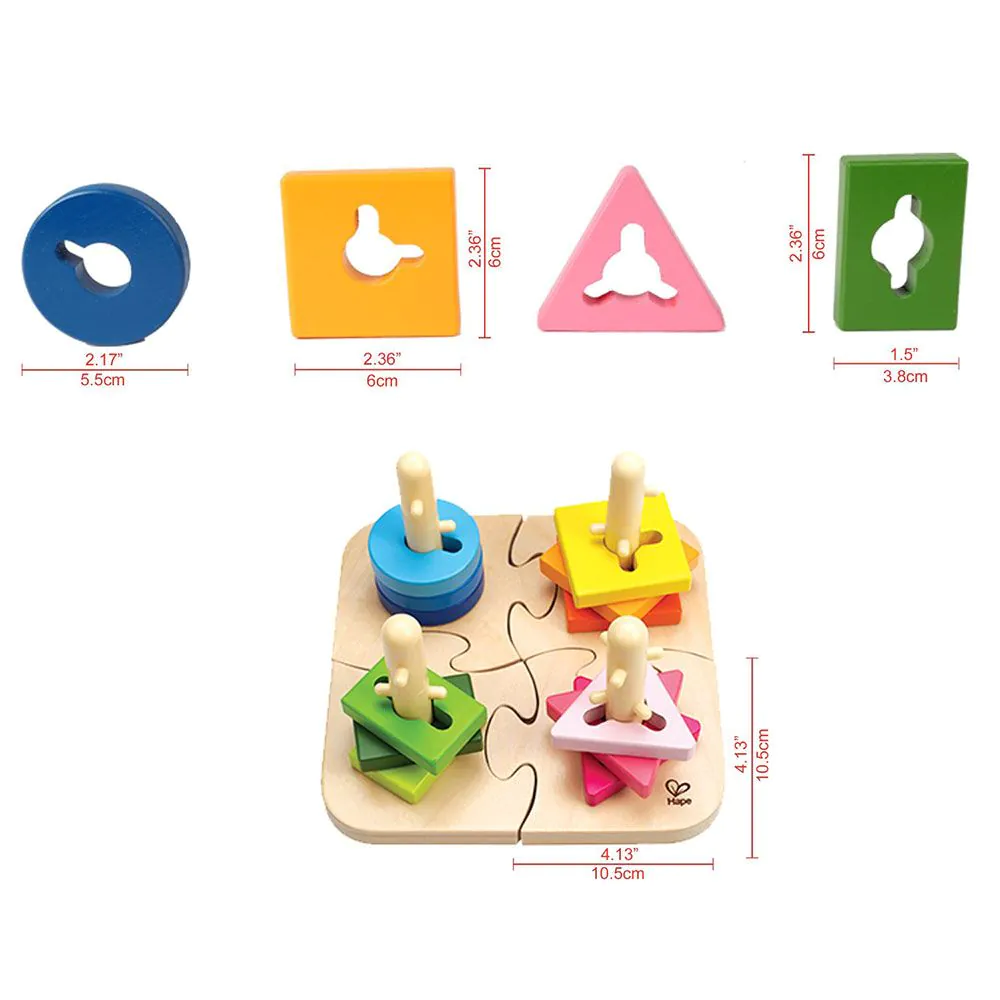 Puzzle cu forme de sortare Hape Creative Peg Puzzle - poza 3