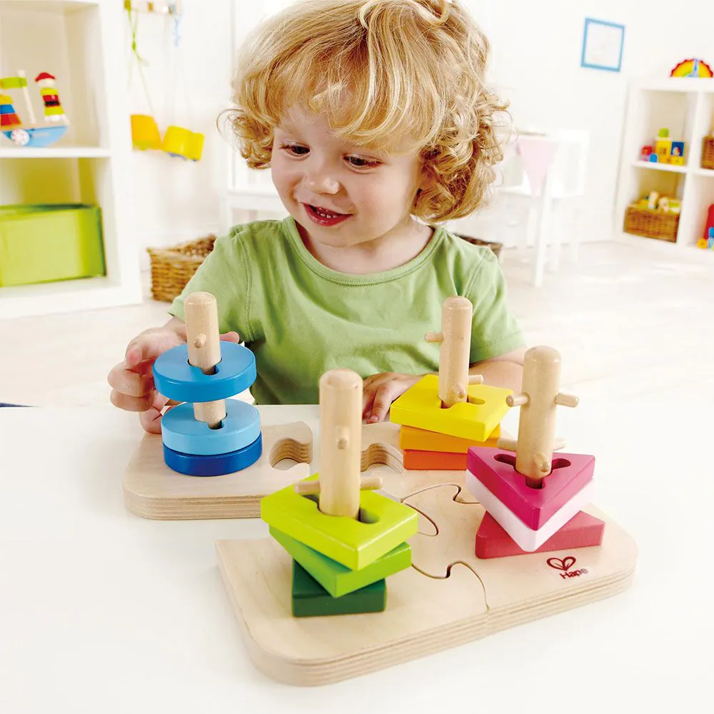 Puzzle cu forme de sortare Hape Creative Peg Puzzle - poza 4