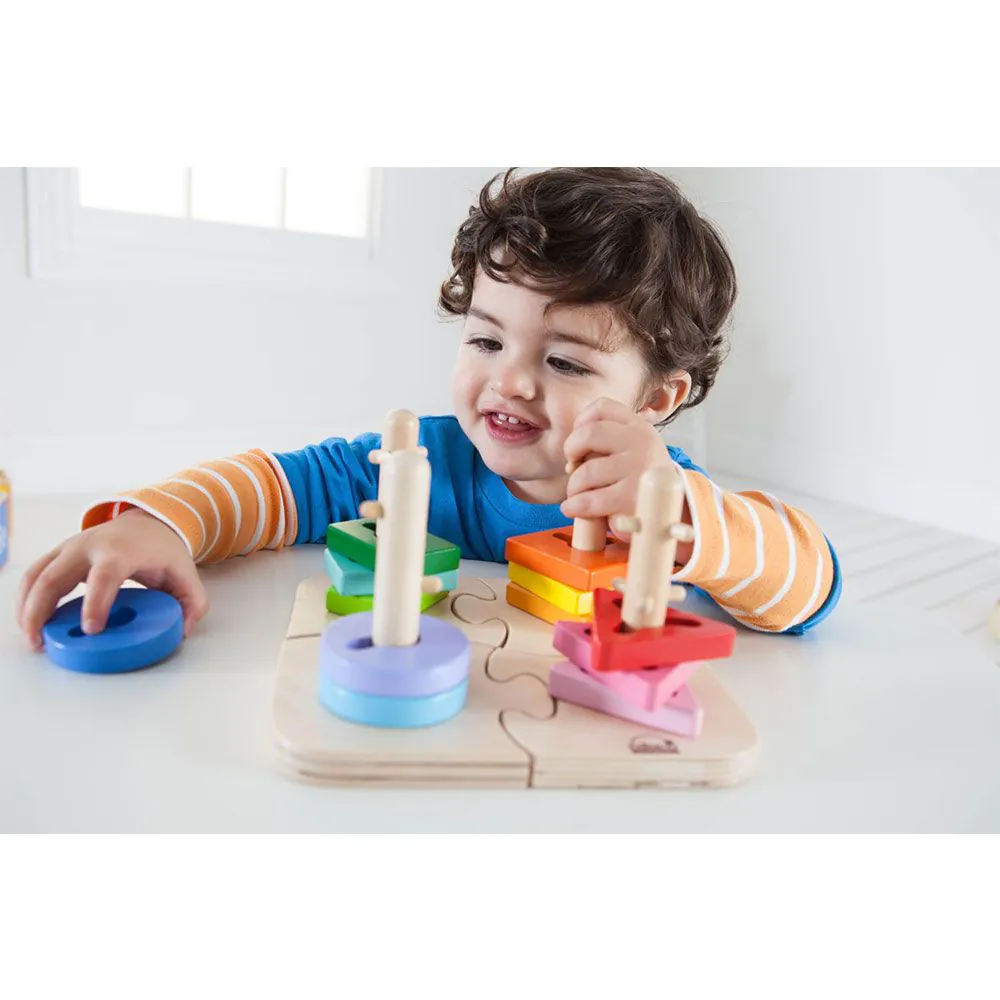 Puzzle cu forme de sortare Hape Creative Peg Puzzle - poza 5