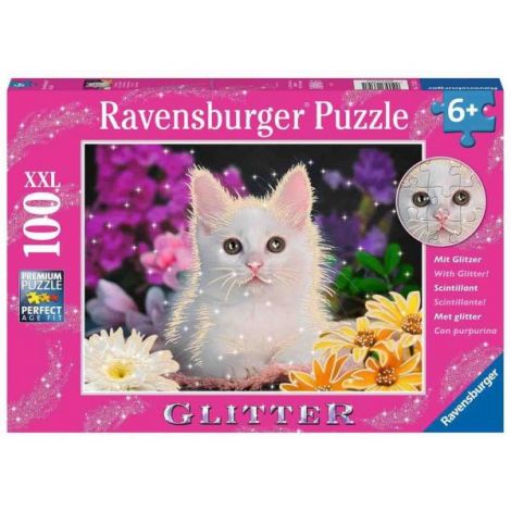 Puzzle Cu Sclipici Pisicuta, 100 Piese - poza 2
