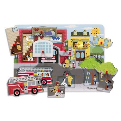 Puzzle cu sunete Brigada de pompieri Melissa and Doug - poza 3