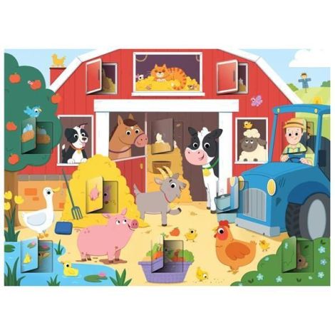 Puzzle cu surprize - distractie la ferma (20 piese) - poza 1