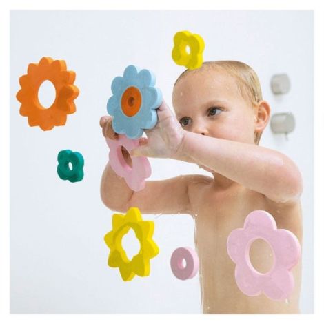 Puzzle de baie, set 10 piese, Flower power, Quut Toys - poza 3
