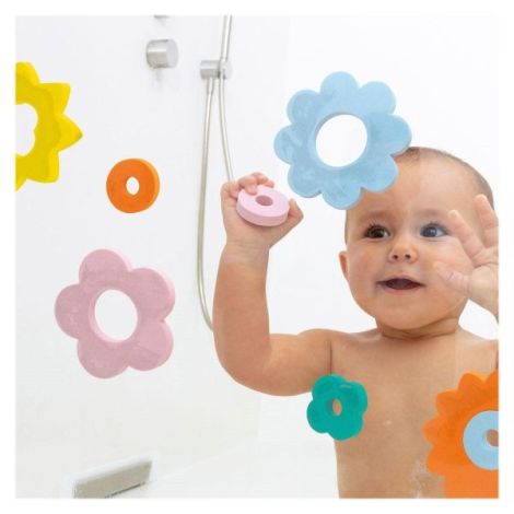 Puzzle de baie, set 10 piese, Flower power, Quut Toys - poza 4