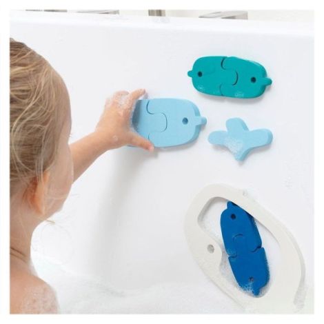 Puzzle de baie, set 11 piese, Balene si pestisori, Quut Toys - poza 3