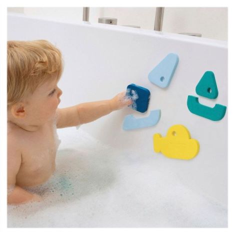Puzzle de baie, set 8 piese, Barcute colorate, Quut Toys - poza 2