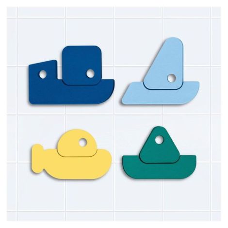 Puzzle de baie, set 8 piese, Barcute colorate, Quut Toys - poza 5