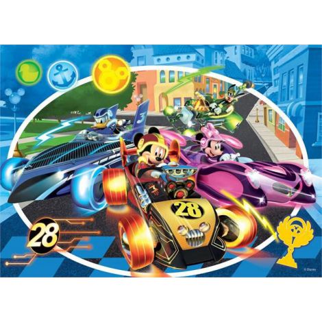 Puzzle de colorat - mickey in cursa (24 piese) - poza 1