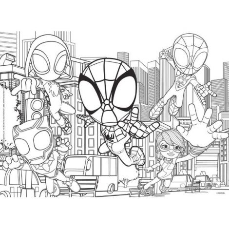 Puzzle de colorat - paienjenelul marvel și prietenii lui uimitori (24 de piese) - poza 3