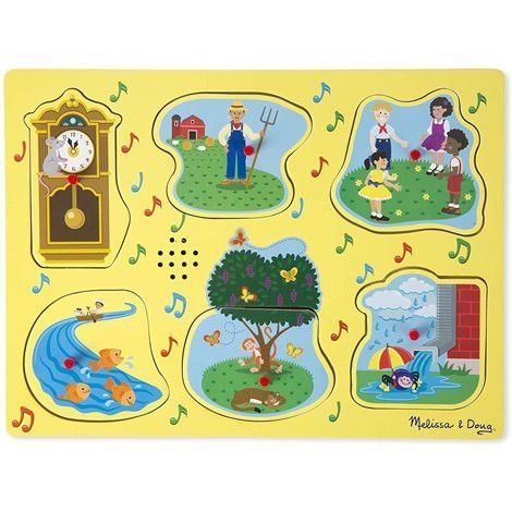 Puzzle de lemn cu sunete Cantecele copilariei Melissa & Doug 735 - poza 2