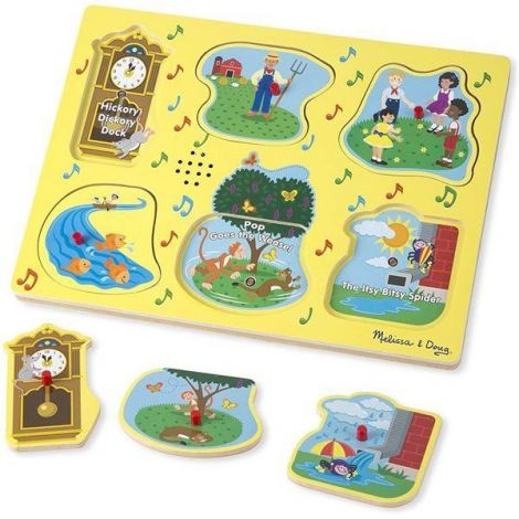 Puzzle de lemn cu sunete Cantecele copilariei Melissa & Doug 735 - poza 3