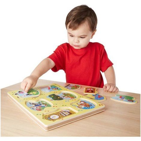 Puzzle de lemn cu sunete Cantecele copilariei Melissa & Doug 735 - poza 4