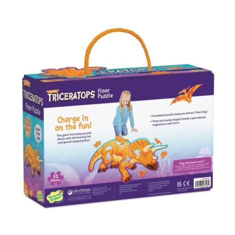 Puzzle de podea in forma de triceratop, Triceratops Floor Puzzle - poza 2