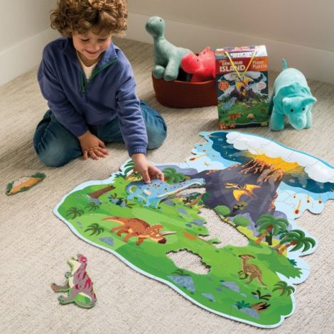Puzzle de podea Insula dinozaurilor, Dinosaur island floor puzzle, Peaceable Kingdom - poza 4
