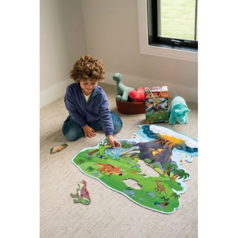 Puzzle de podea Insula dinozaurilor, Dinosaur island floor puzzle, Peaceable Kingdom - poza 5