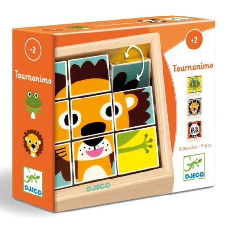 Puzzle din cuburi Tournanimo, Djeco - poza 1