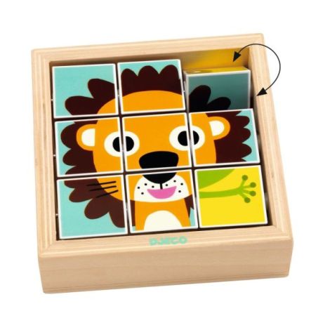 Puzzle din cuburi Tournanimo, Djeco - poza 2