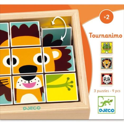Puzzle din cuburi Tournanimo, Djeco - poza 3