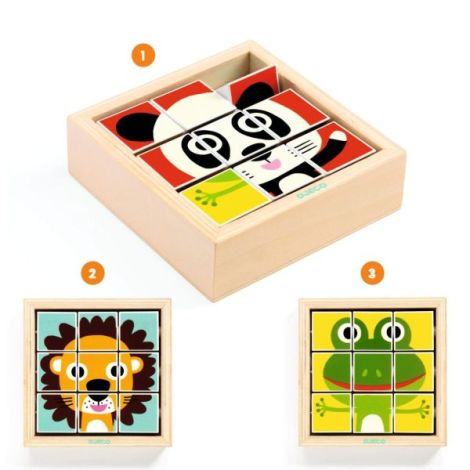 Puzzle din cuburi Tournanimo, Djeco - poza 4