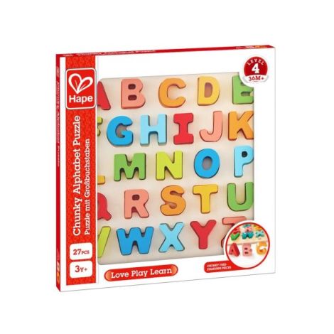 Puzzle din lemn - Alfabet, litere dolofane - poza 2