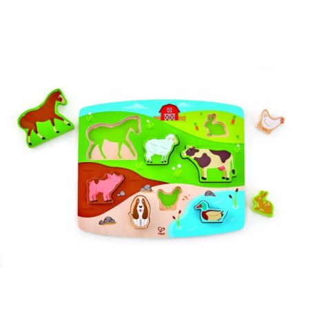 Puzzle din lemn - Animale de la ferma 3D - poza 1