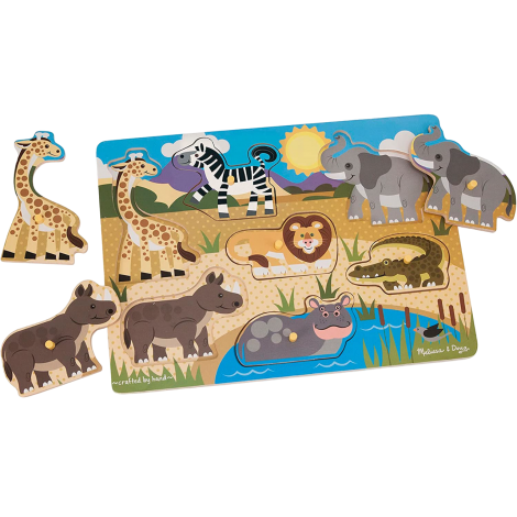 Puzzle din lemn Animalele safari Melissa&Doug 9054 - poza 1