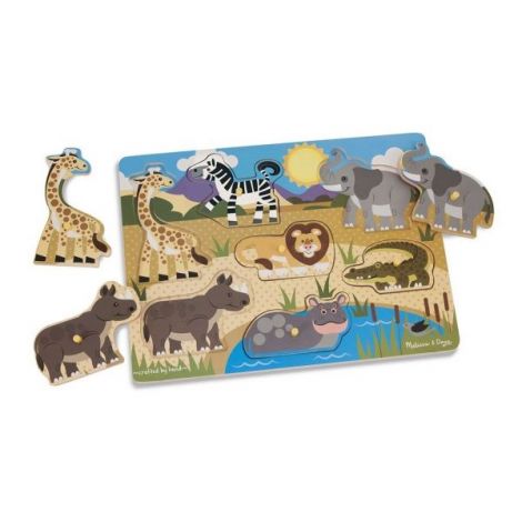 Puzzle din lemn Animalele safari Melissa&Doug 9054 - poza 3