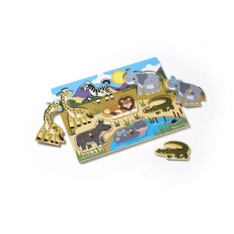 Puzzle din lemn Animalele safari Melissa&Doug 9054 - poza 5