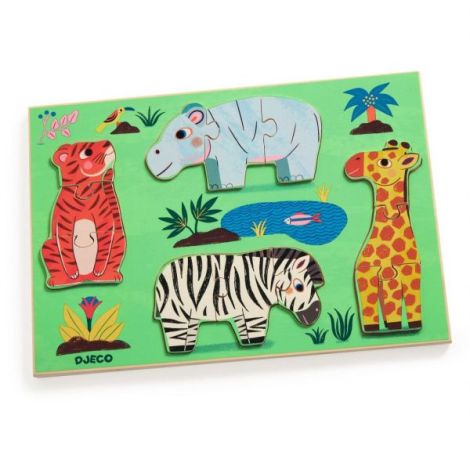 Puzzle din lemn Coucou Tigre, Djeco - poza 1