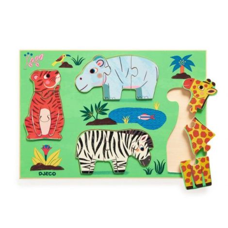 Puzzle din lemn Coucou Tigre, Djeco - poza 4