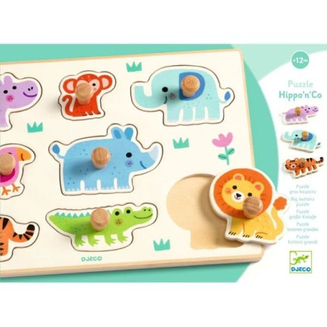 Puzzle din lemn cu animale salbatice, Djeco - poza 4