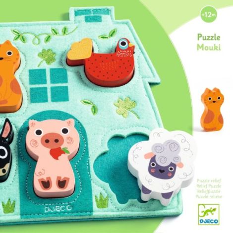 Puzzle din lemn cu bază din fetru, Djeco - poza 2