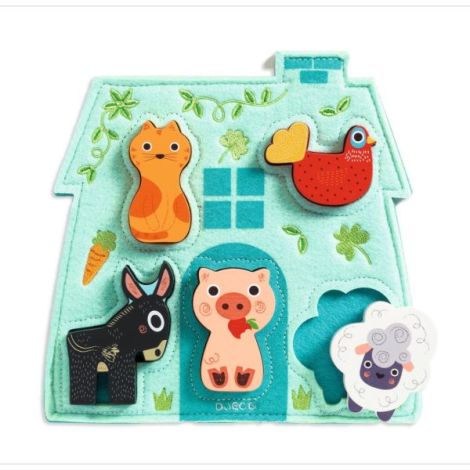 Puzzle din lemn cu bază din fetru, Djeco - poza 3