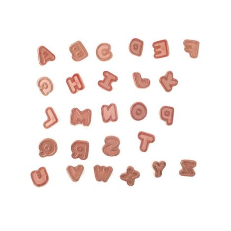 Puzzle din lemn cu butoni - Alfabet cu stampile si tusiera - poza 3