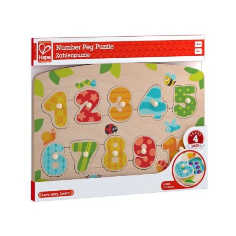 Puzzle din lemn cu butoni - Numere - poza 2