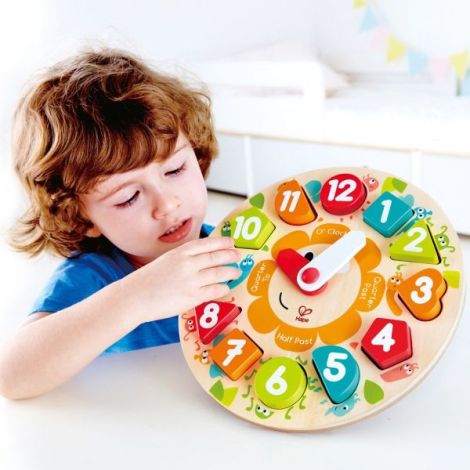 Puzzle din lemn cu ceas de jucarie pentru copii - poza 2