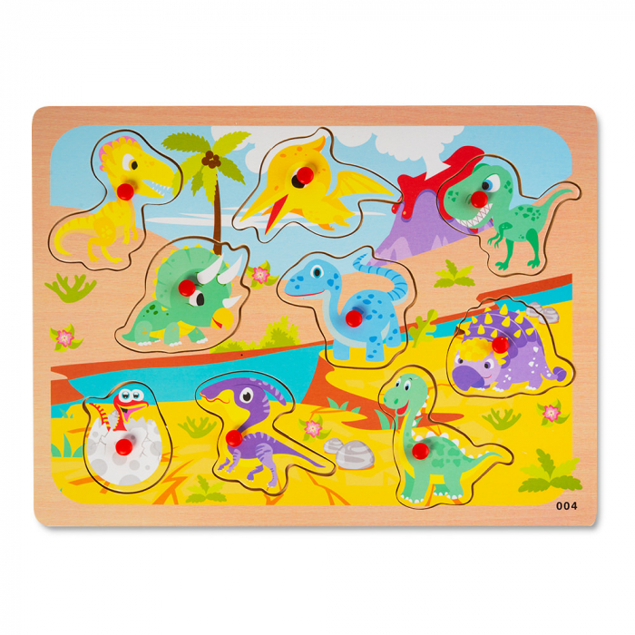 Puzzle din Lemn cu Dinozauri