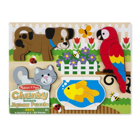 Puzzle din lemn cu piese mari Prietenii mei - Melissa & Doug - poza 1