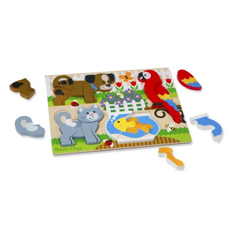 Puzzle din lemn cu piese mari Prietenii mei - Melissa & Doug - poza 2