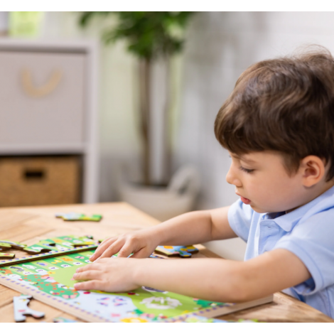 Puzzle din lemn cu rotite dintate pentru invatarea numararii prin joaca Animale vesele - poza 3