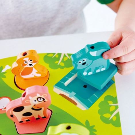 Puzzle din lemn cu sunete - Ferma - poza 2