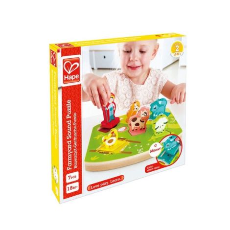 Puzzle din lemn cu sunete - Ferma - poza 4