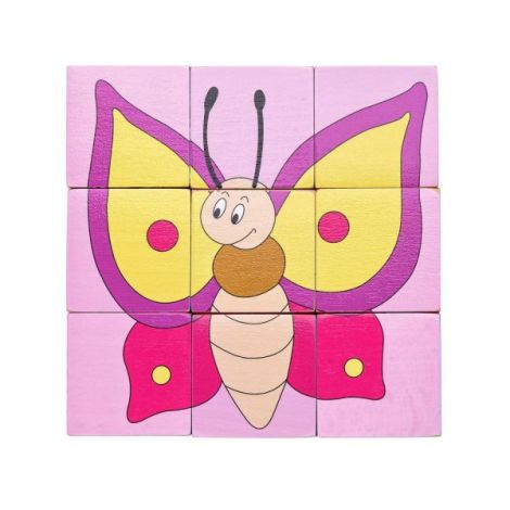 Puzzle din lemn cuburi - Animale colorate - poza 3