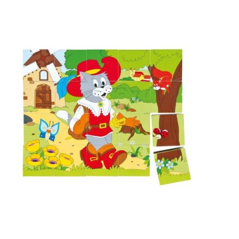 Puzzle din lemn cuburi - Basme 4 x 5 - poza 1