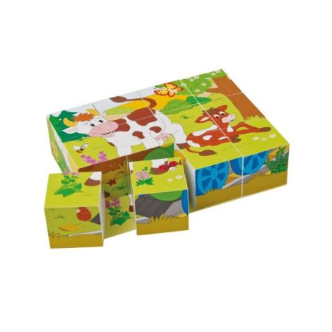 Puzzle din lemn cuburi - Ferma 3 x 4 - poza 2