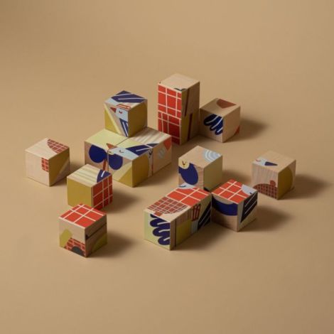 Puzzle din lemn cuburi - Poveste 3 x 3 - poza 2