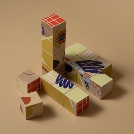 Puzzle din lemn cuburi - Poveste 3 x 3 - poza 3