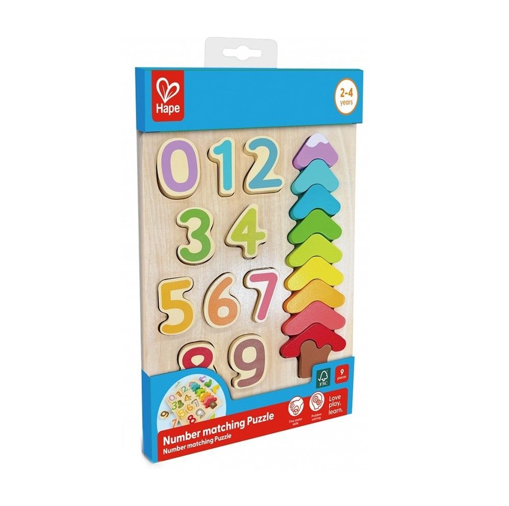 Puzzle din lemn culori si numere Hape - poza 2