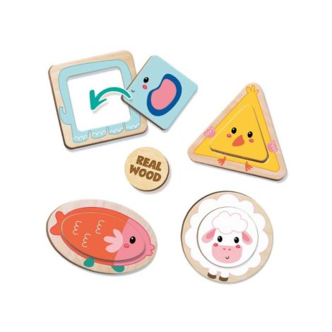 Puzzle din lemn - Doua forme - poza 3