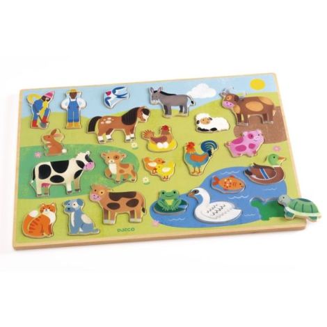 Puzzle din lemn Ferma, Djeco - poza 3